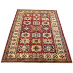 223 x 182 cm Hand Knotted Afghan Kazak Wool Rug