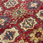 223 x 182 cm Hand Knotted Afghan Kazak Wool Rug