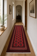 197 x 100 cm Hand-Knotted Afghan Bokhara Akche Rug