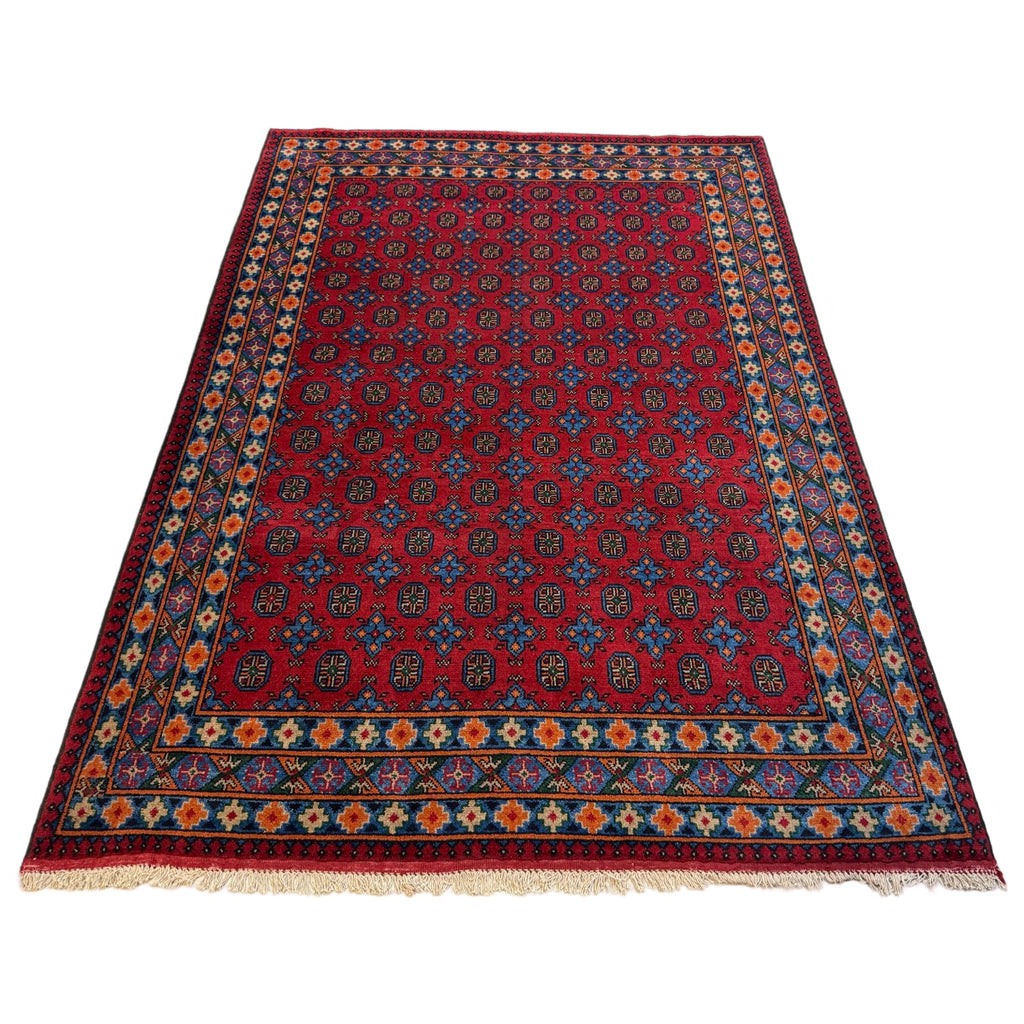290 x 198 cm Hand-Knotted Afghan Akche Bokhara, Rug