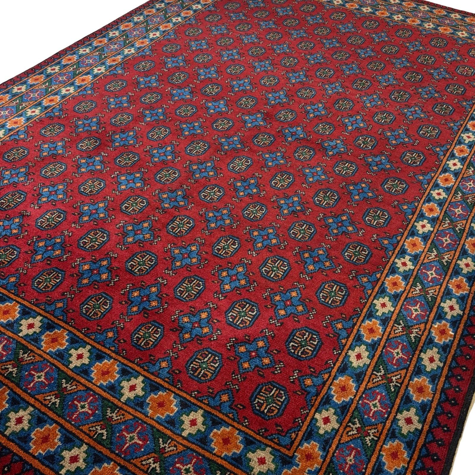 290 x 198 cm Hand-Knotted Afghan Akche Bokhara, Rug
