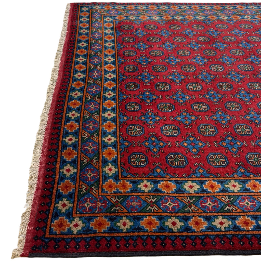290 x 198 cm Hand-Knotted Afghan Akche Bokhara, Rug