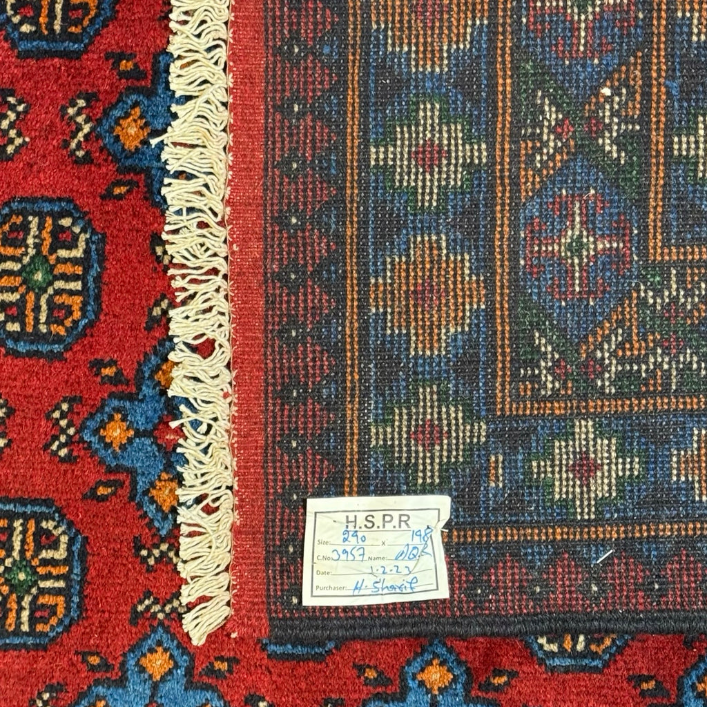 290 x 198 cm Hand-Knotted Afghan Akche Bokhara, Rug