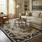 400 x 305 cm Turkish Machine Made Persian Nain Design – Navy Rug