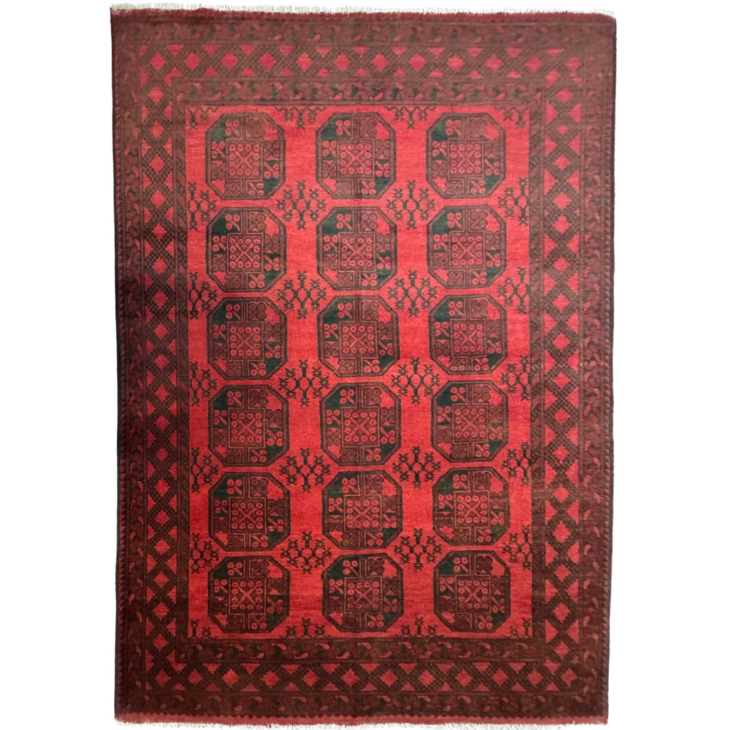 280 x 190 cm Hand Knotted Afghan Akche – Wool Rug