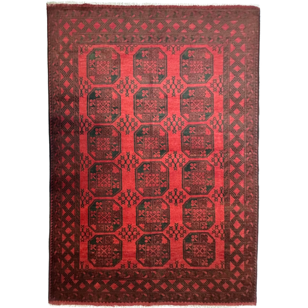 280 x 190 cm Hand Knotted Afghan Akche – Wool Rug