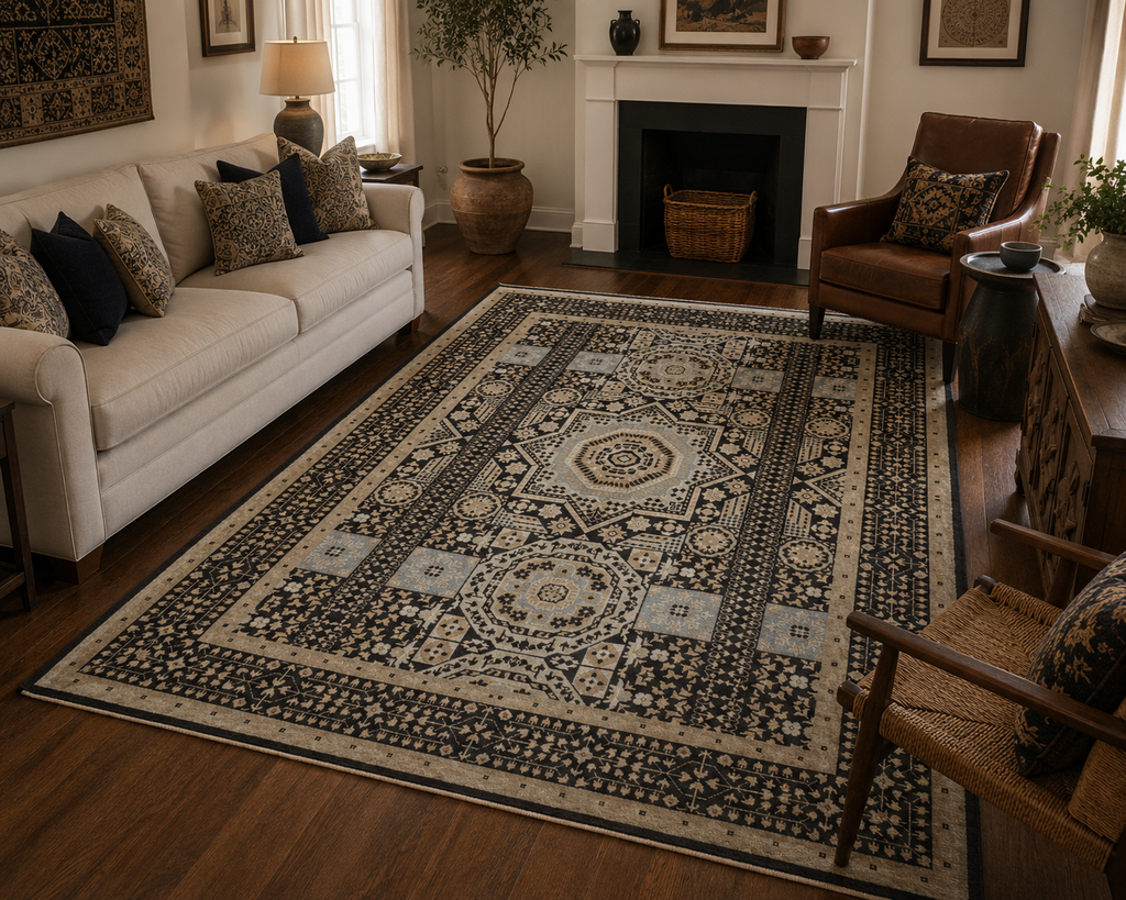 240 x 175 cm Hand-Knotted Chobi Mamluk Wool Rug
