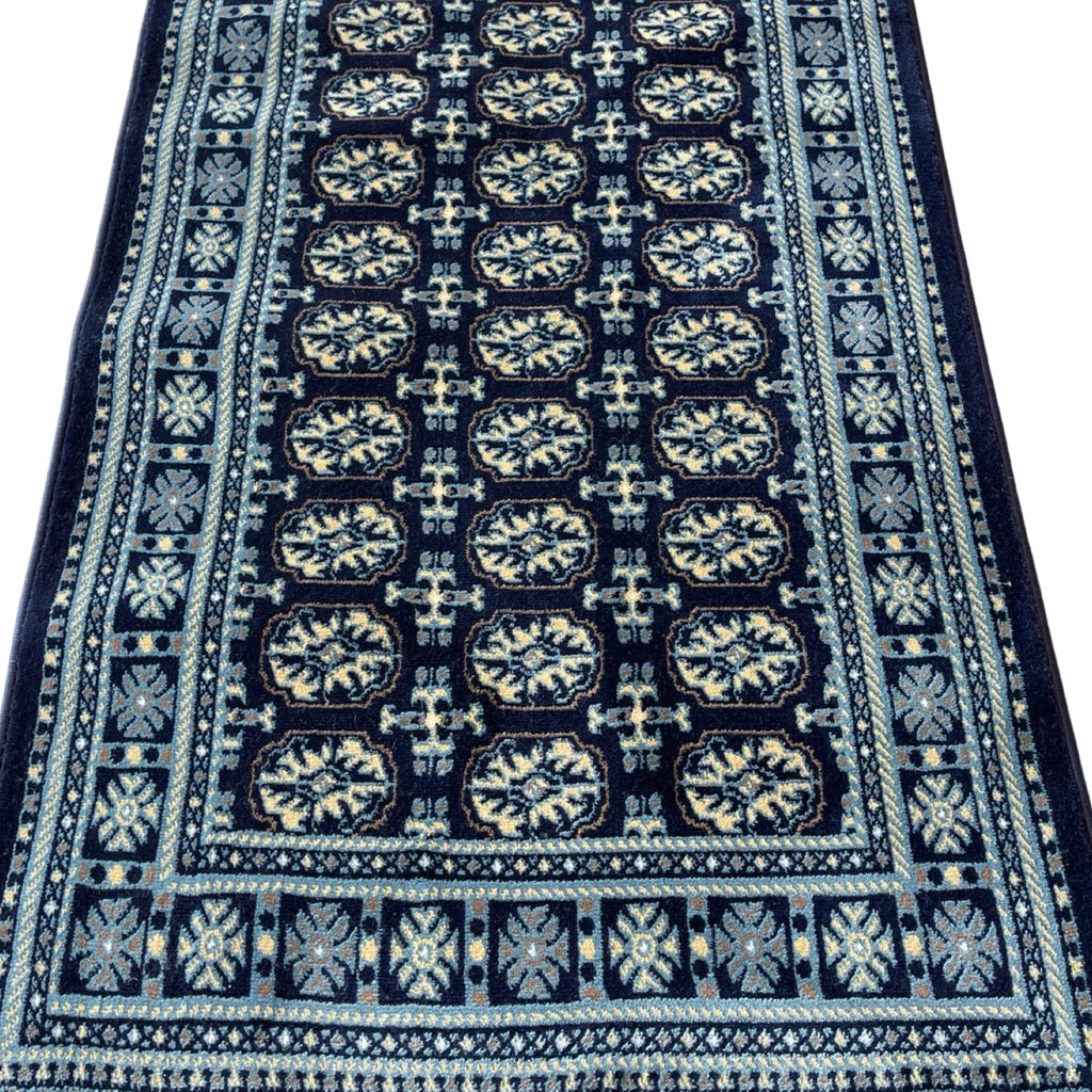 800 x 80cm Afghan Bokhara, Navy Runner Rug