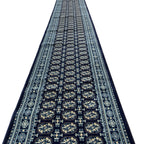 800 x 80cm Afghan Bokhara, Navy Runner Rug