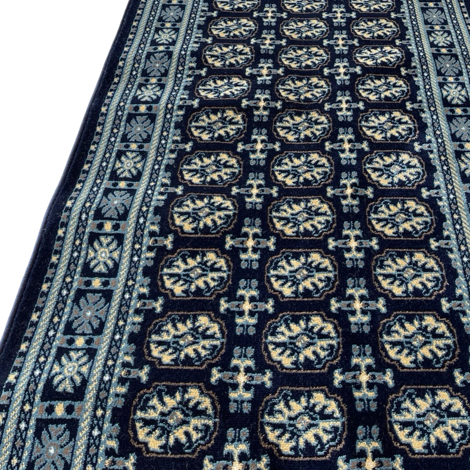 800 x 80cm Afghan Bokhara, Navy Runner Rug
