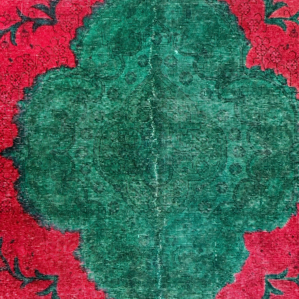 337 x 244 cm Hand-Knotted Tabriz Green Vintage Persian Rug
