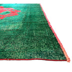 337 x 244 cm Hand-Knotted Tabriz Green Vintage Persian Rug