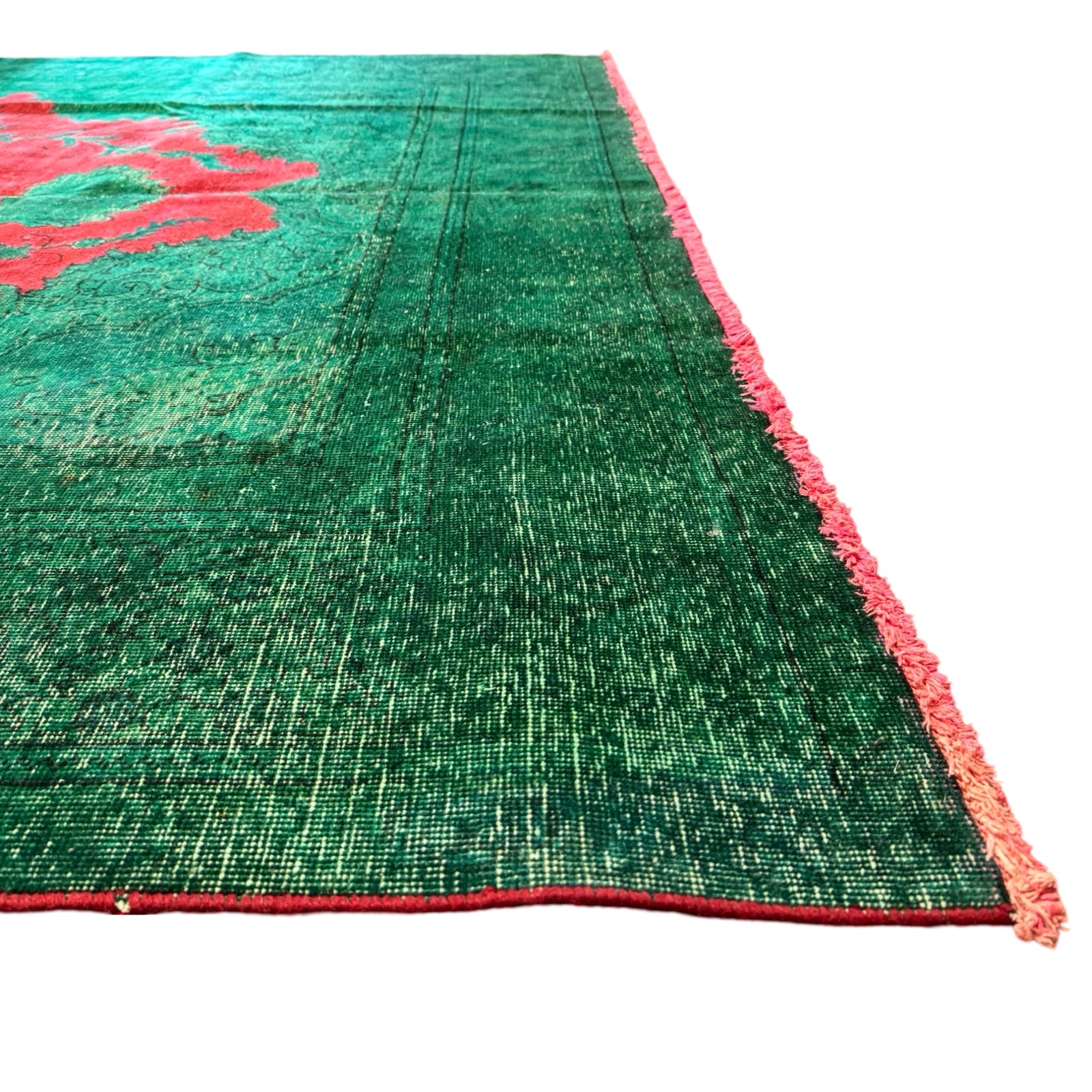 337 x 244 cm Hand-Knotted Tabriz Green Vintage Persian Rug