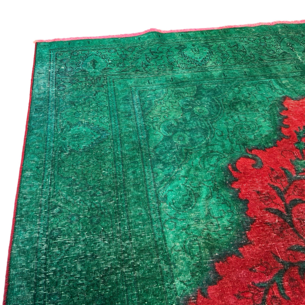 337 x 244 cm Hand-Knotted Tabriz Green Vintage Persian Rug