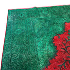 337 x 244 cm Hand-Knotted Tabriz Green Vintage Persian Rug