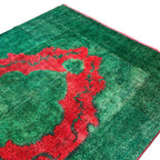 337 x 244 cm Hand-Knotted Tabriz Green Vintage Persian Rug