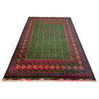 295 x 199 cm Hand-Knotted Afghan Akche Bokhara Geometric Rug