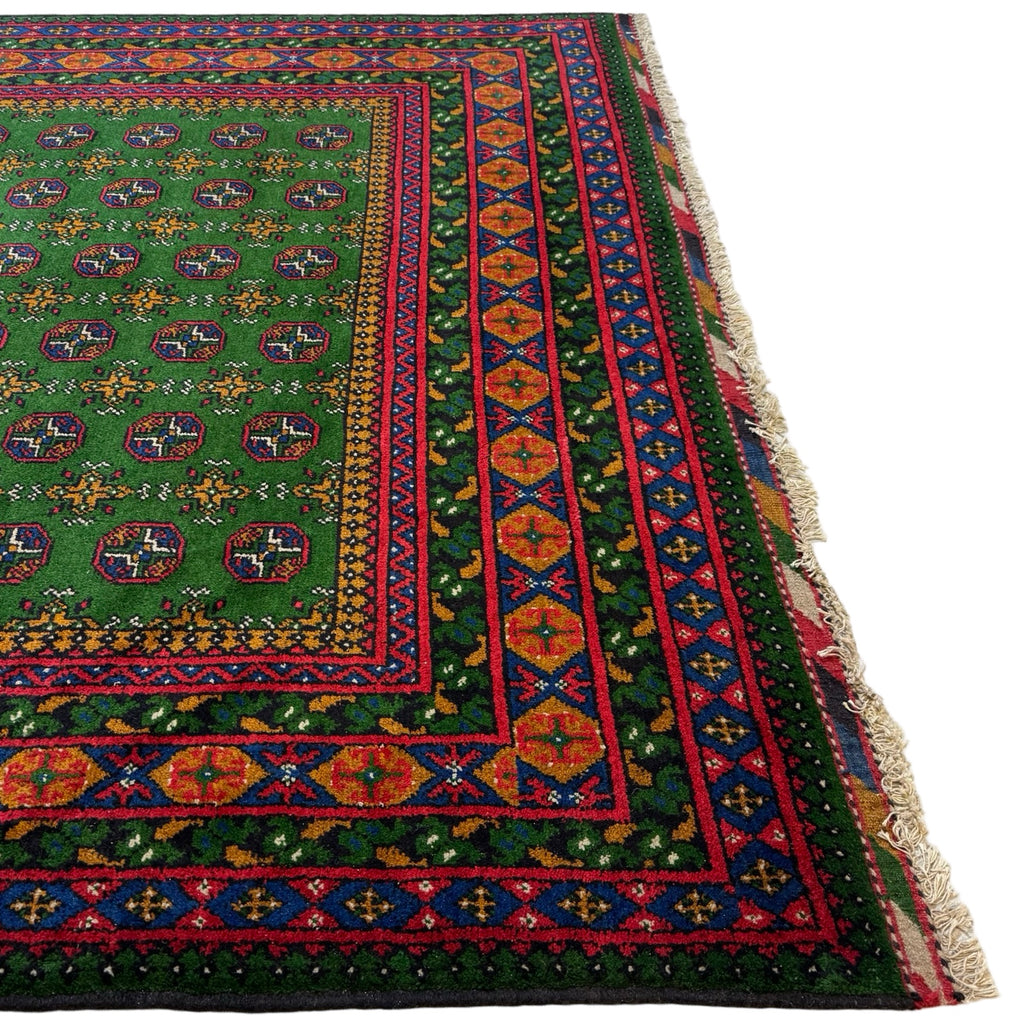 295 x 199 cm Hand-Knotted Afghan Akche Bokhara Geometric Rug