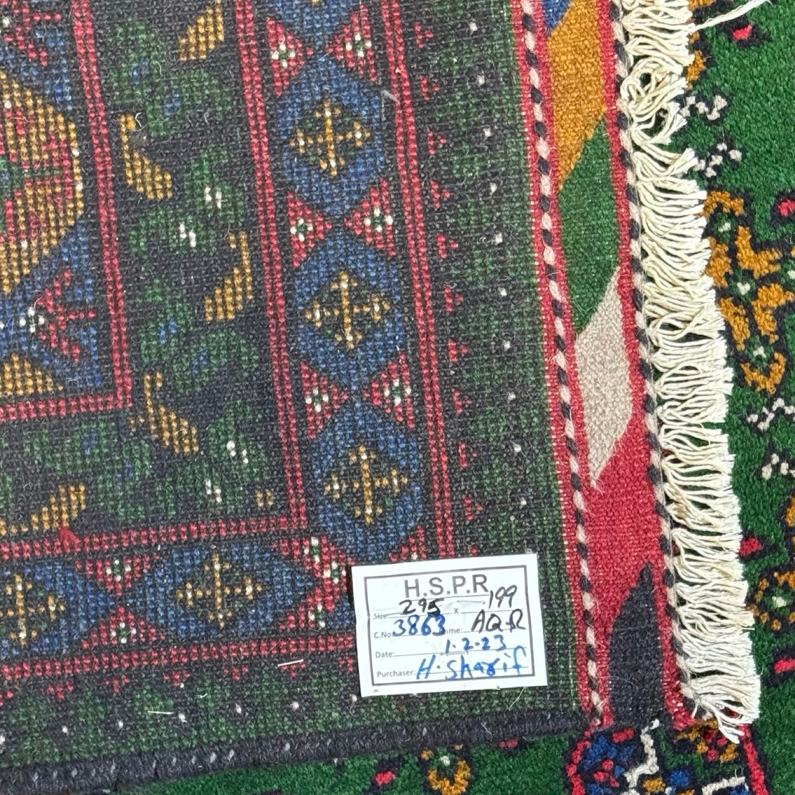 295 x 199 cm Hand-Knotted Afghan Akche Bokhara Geometric Rug