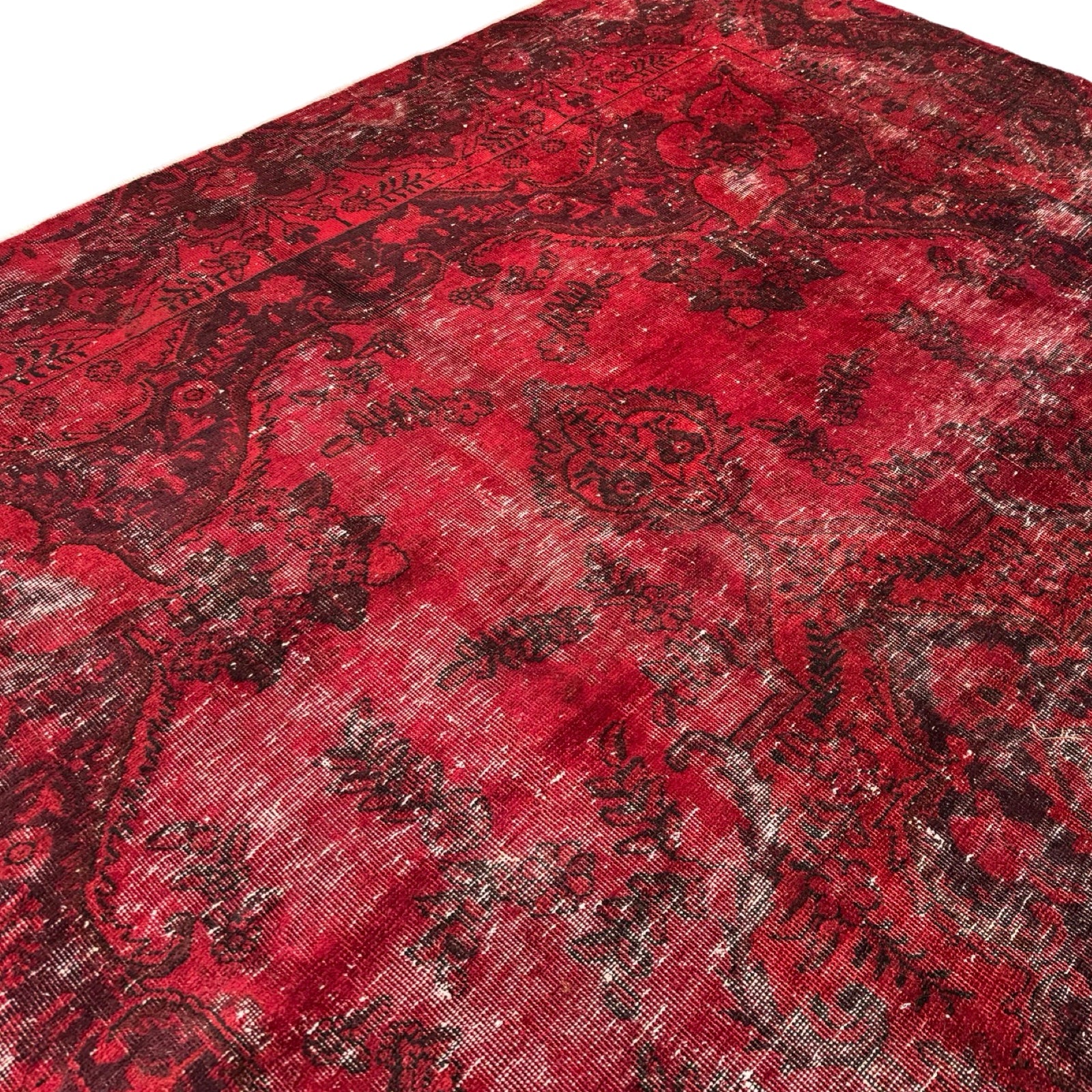 337 x 240 cm Hand-Knotted Red Vintage Persian Wool Rug