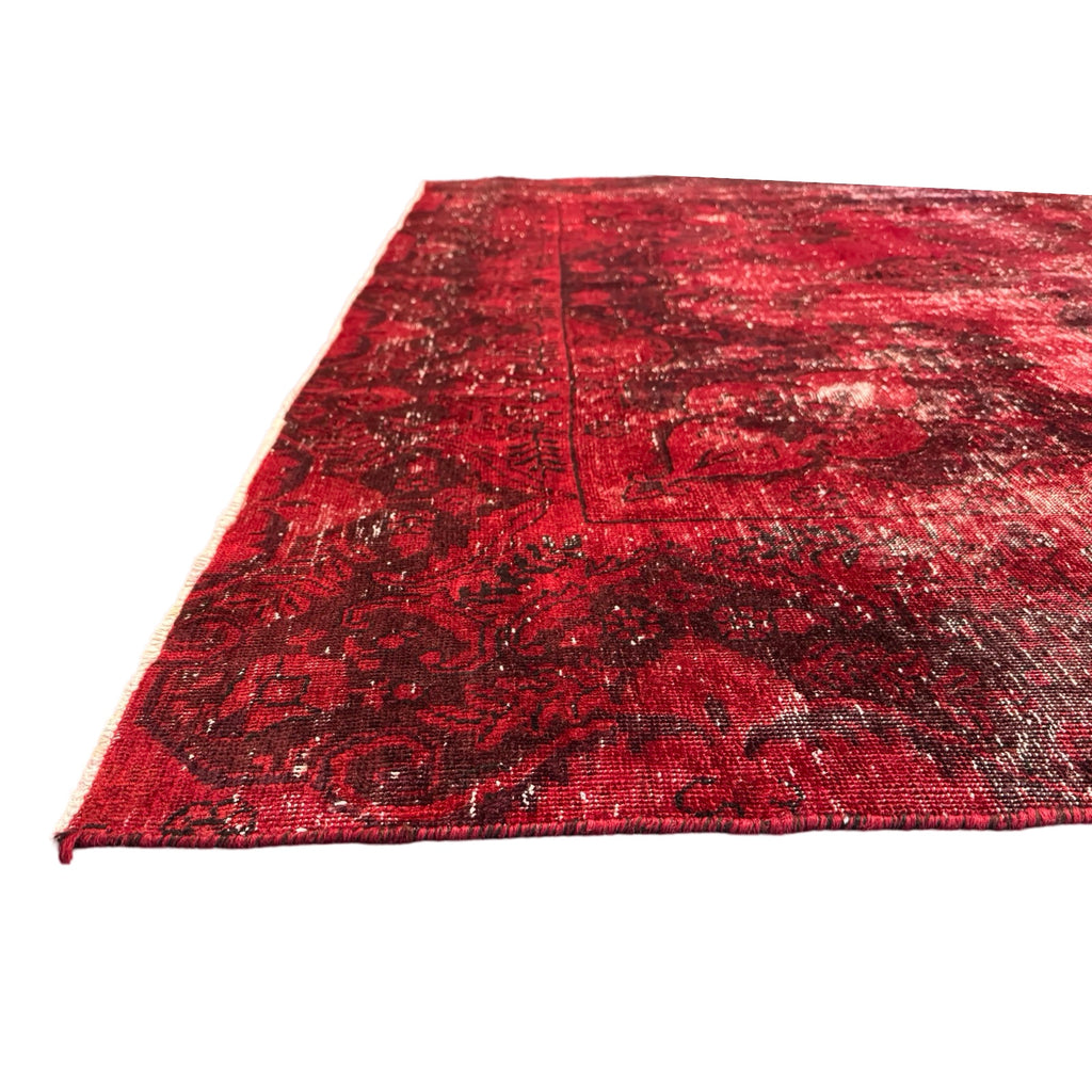 337 x 240 cm Hand-Knotted Red Vintage Persian Wool Rug