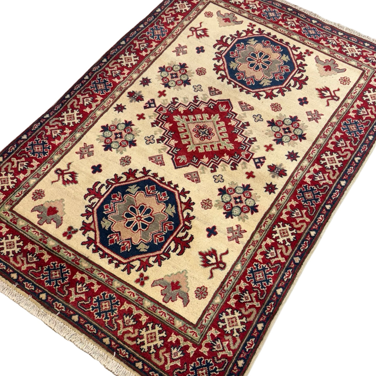 176 x 123 cm Hand Knotted Afghan Kazak – Wool Rug