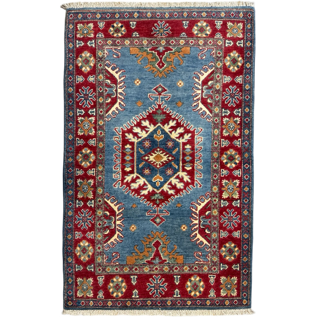 154 x 97 cm Hand Knotted Afghan Kazak – Wool Rug