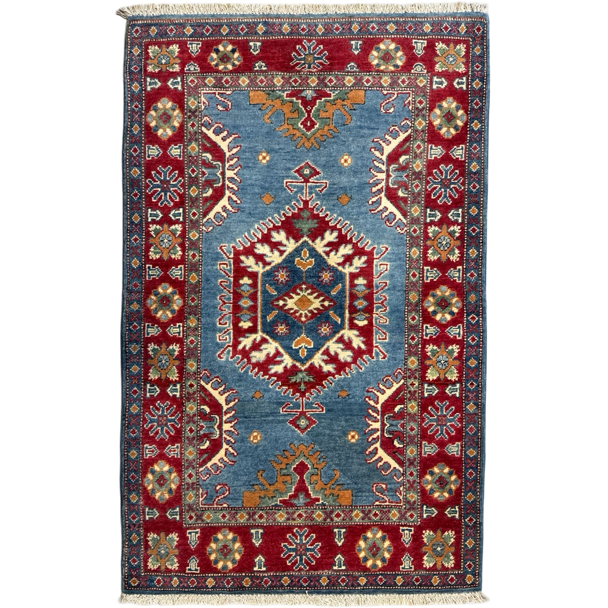 154 x 97 cm Hand Knotted Afghan Kazak – Wool Rug