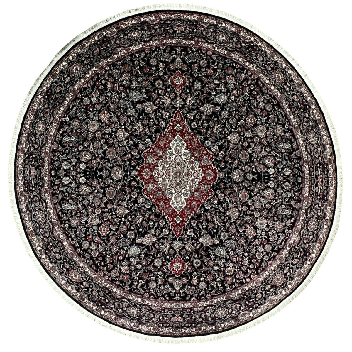 Kashan Collection Round Rug – Classic Persian Medallion Design