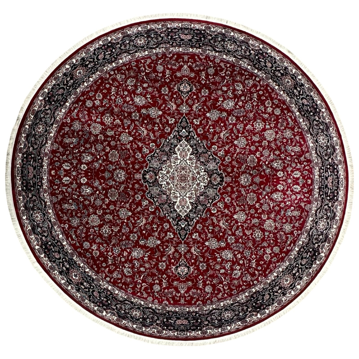 Kashan Collection Round Rug – Classic Persian Medallion Design