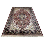 213 x 152 cm Hand Knotted Indian Silk Jaipur Oriental Rug
