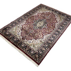 213 x 152 cm Hand Knotted Indian Silk Jaipur Oriental Rug
