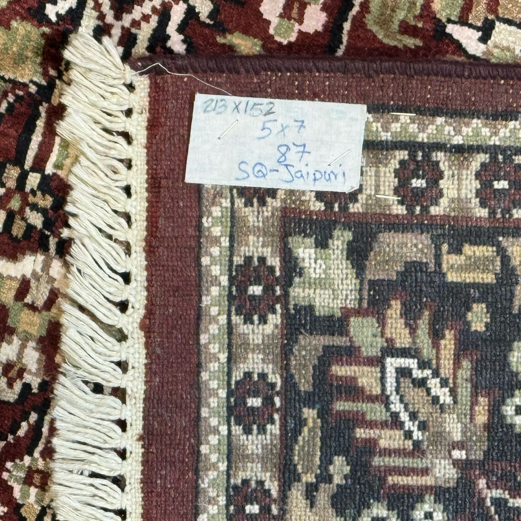 213 x 152 cm Hand Knotted Indian Silk Jaipur Oriental Rug