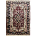 213 x 152 cm Hand Knotted Indian Silk Jaipur Oriental Rug