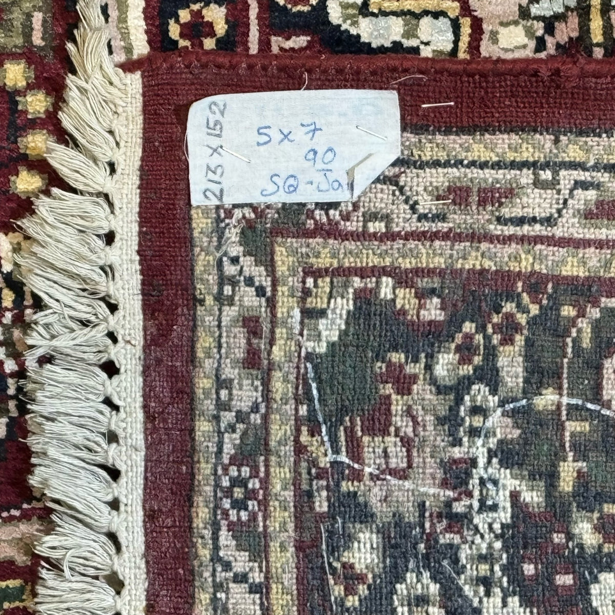 213 x 152 cm Hand Knotted Indian Silk Jaipur Oriental Rug