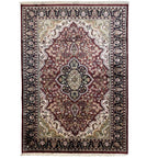 213 x 152 cm Hand Knotted Indian Silk Jaipur Oriental Rug