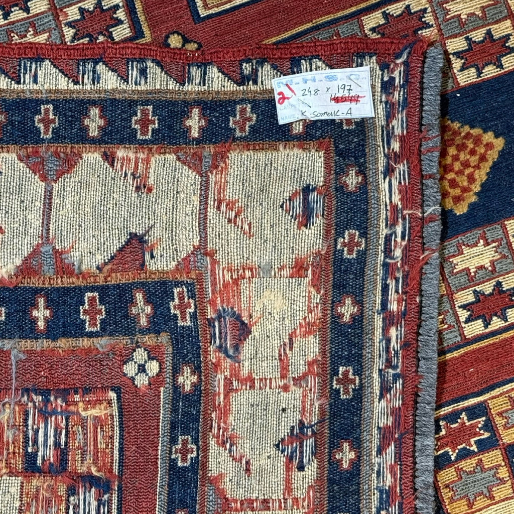 248 x 197 cm Hand Woven Tribal Afghan Kilim Sumak – Wool Rug