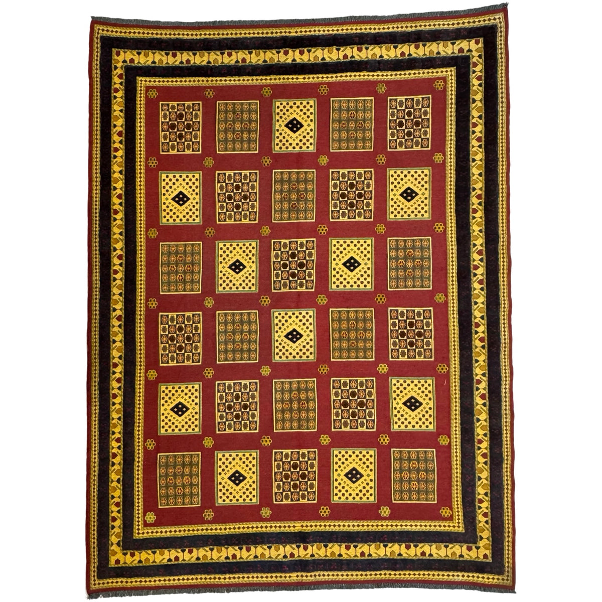 272 x 203 cm Hand-Woven Tribal Afghan Kilim Sumak – Wool Rug