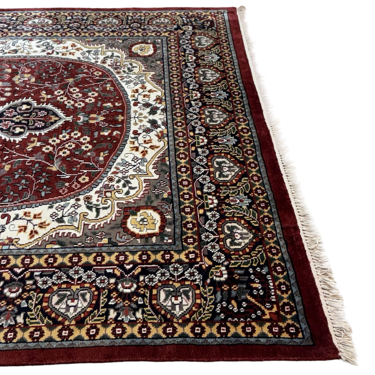 282 x 183 cm Hand Knotted Indian Jaipur Oriental Rug