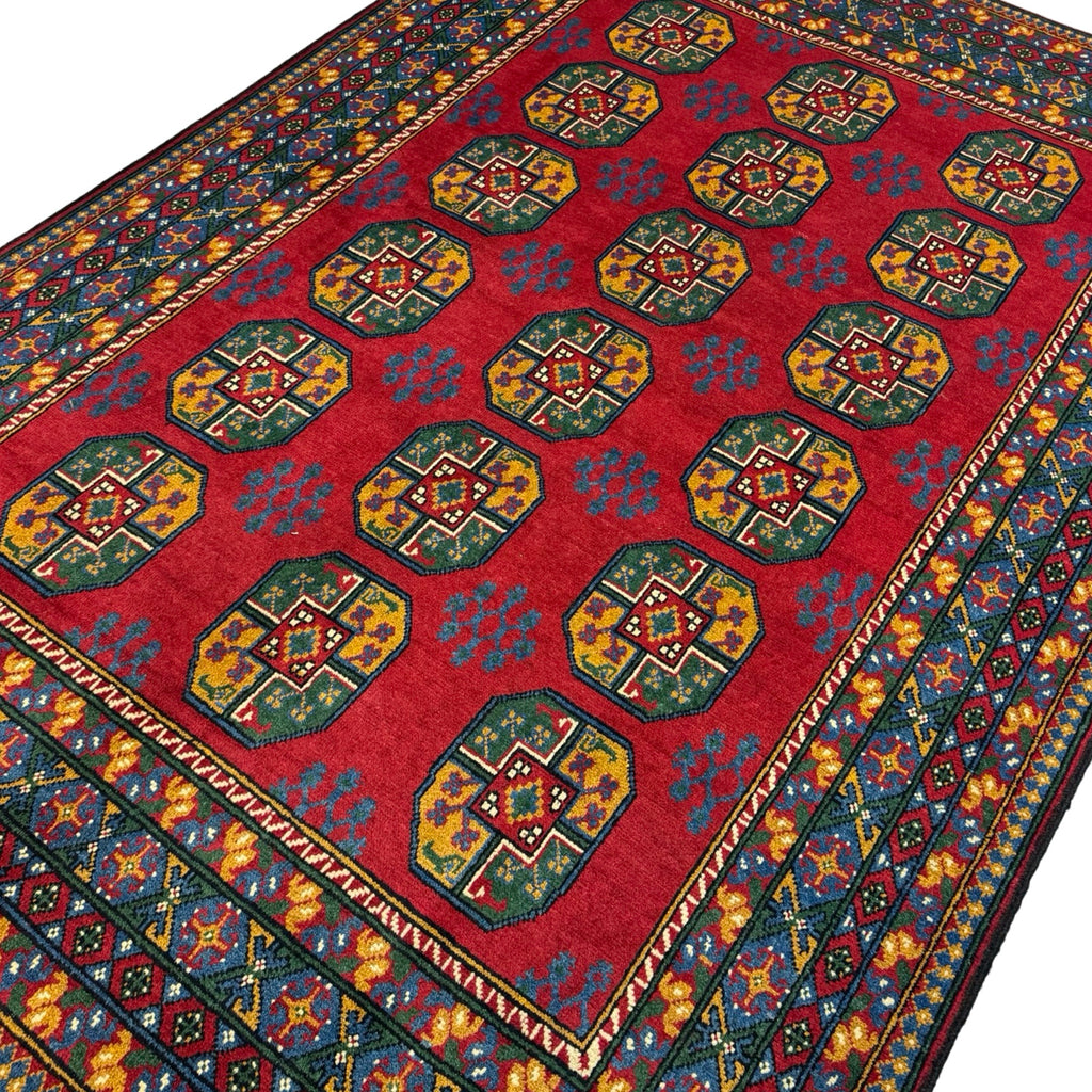 290 x 195 cm Hand-Knotted Afghan Akche Bokhara Geometric Rug
