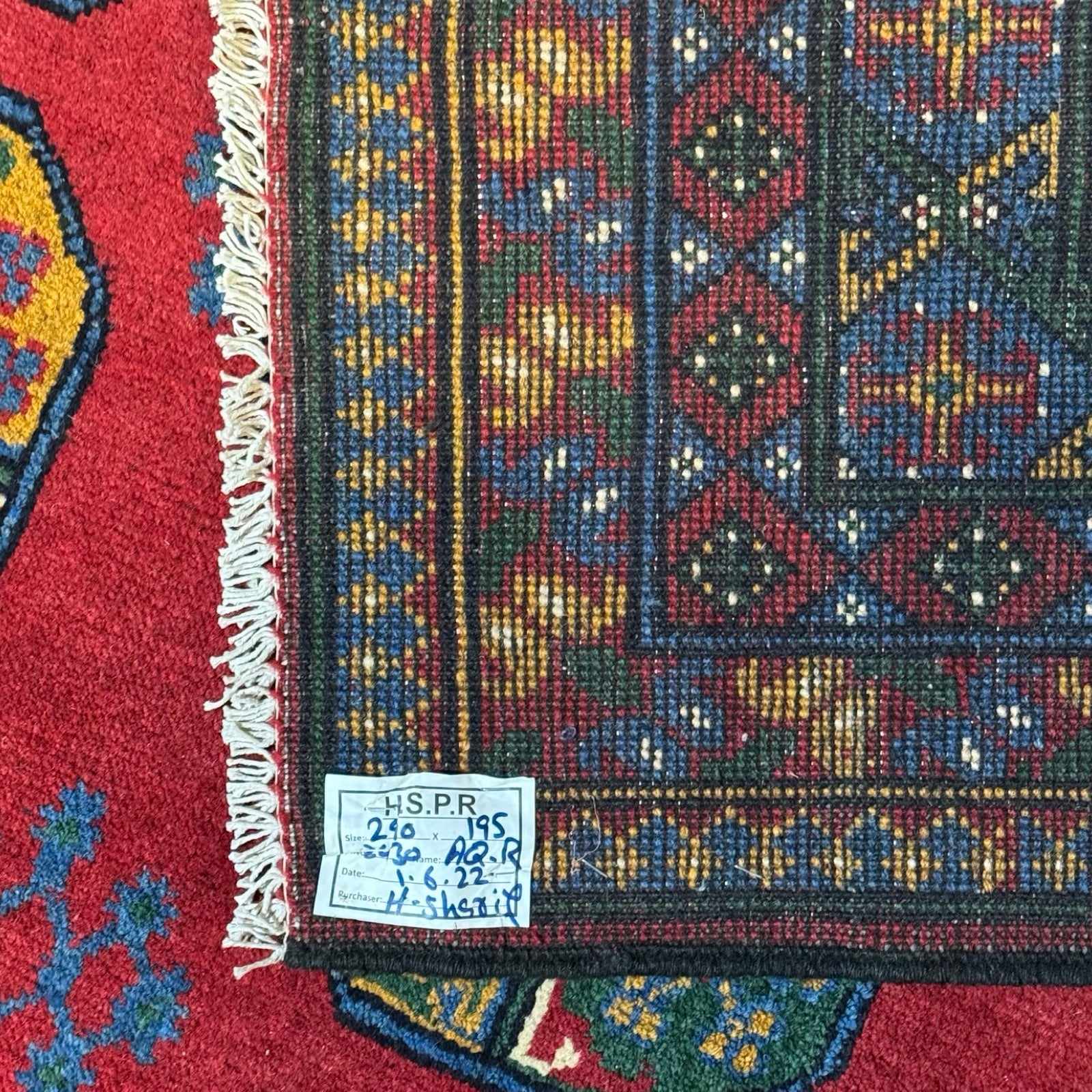 290 x 195 cm Hand-Knotted Afghan Akche Bokhara Geometric Rug