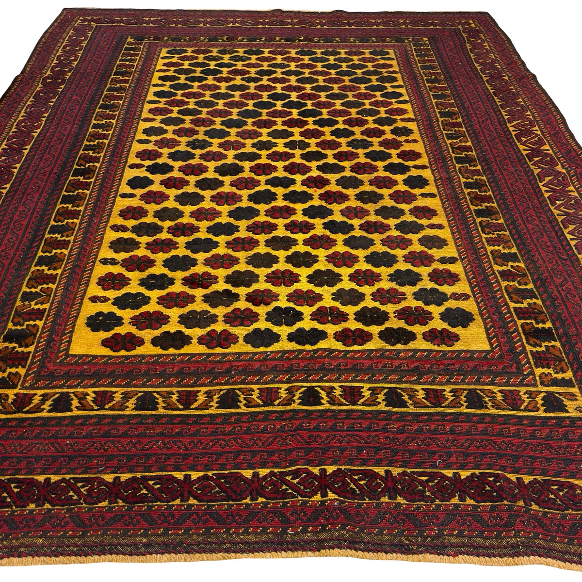 300 x 200 cm Kilim-Barjesta with All-Over Rosette Field – Hand Woven Wool Rug