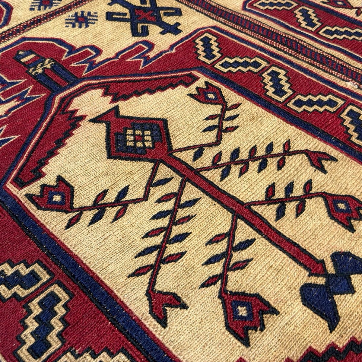 287 x 194 cm Kilim-Barjesta with Four Tree-of-Life Panels – Hand Woven Wool Rug