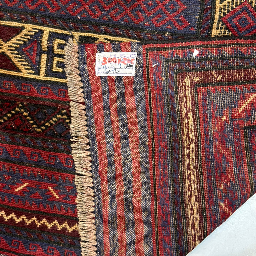 300 x 200 cm Tribal Kilim-Barjesta with Four Stepped Medallions – Hand Woven Wool Rug