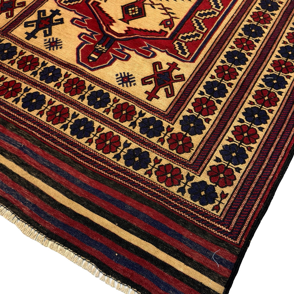 287 x 194 cm Kilim-Barjesta with Four Tree-of-Life Panels – Hand Woven Wool Rug