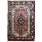 214 x 143 cm Hand Knotted Indian Silk Jaipur Oriental Rug
