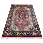 214 x 143 cm Hand Knotted Indian Silk Jaipur Oriental Rug