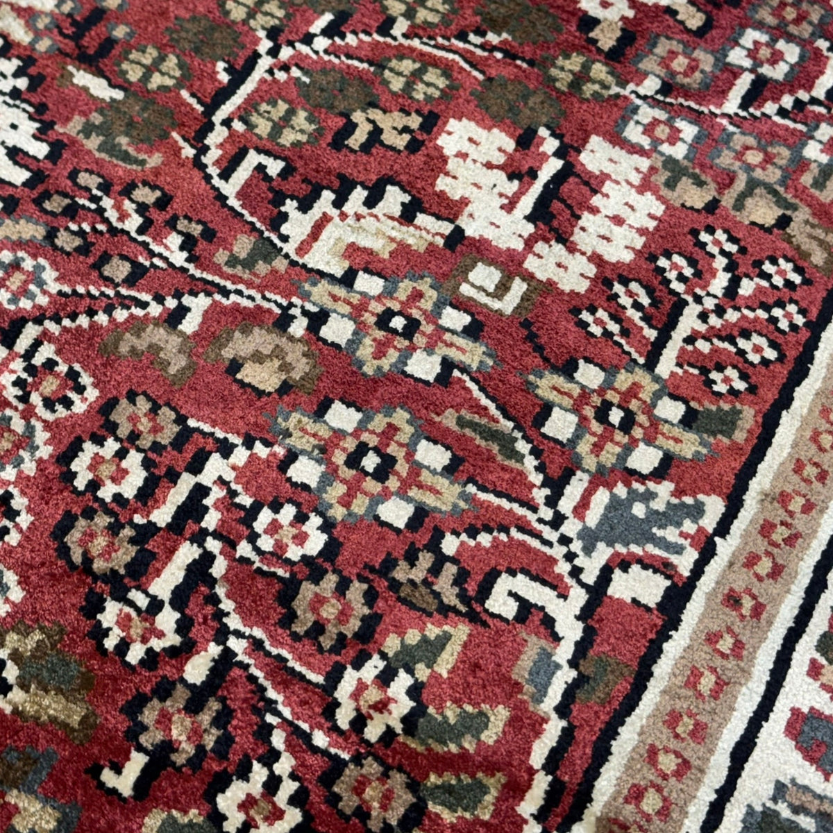 214 x 143 cm Hand Knotted Indian Silk Jaipur Oriental Rug