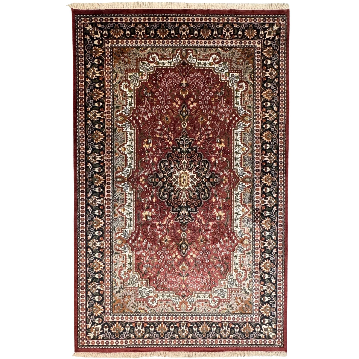 290 x 180 cm Hand Knotted Indian Silk Jaipur Oriental Rug