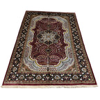 216 x 153 cm Hand Knotted Indian Silk Jaipur Oriental Rug